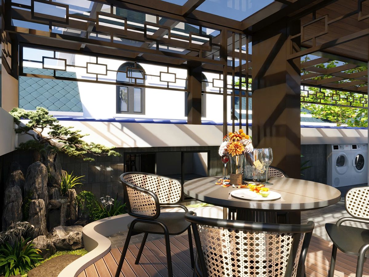 Phối cảnh sân thượng pergola