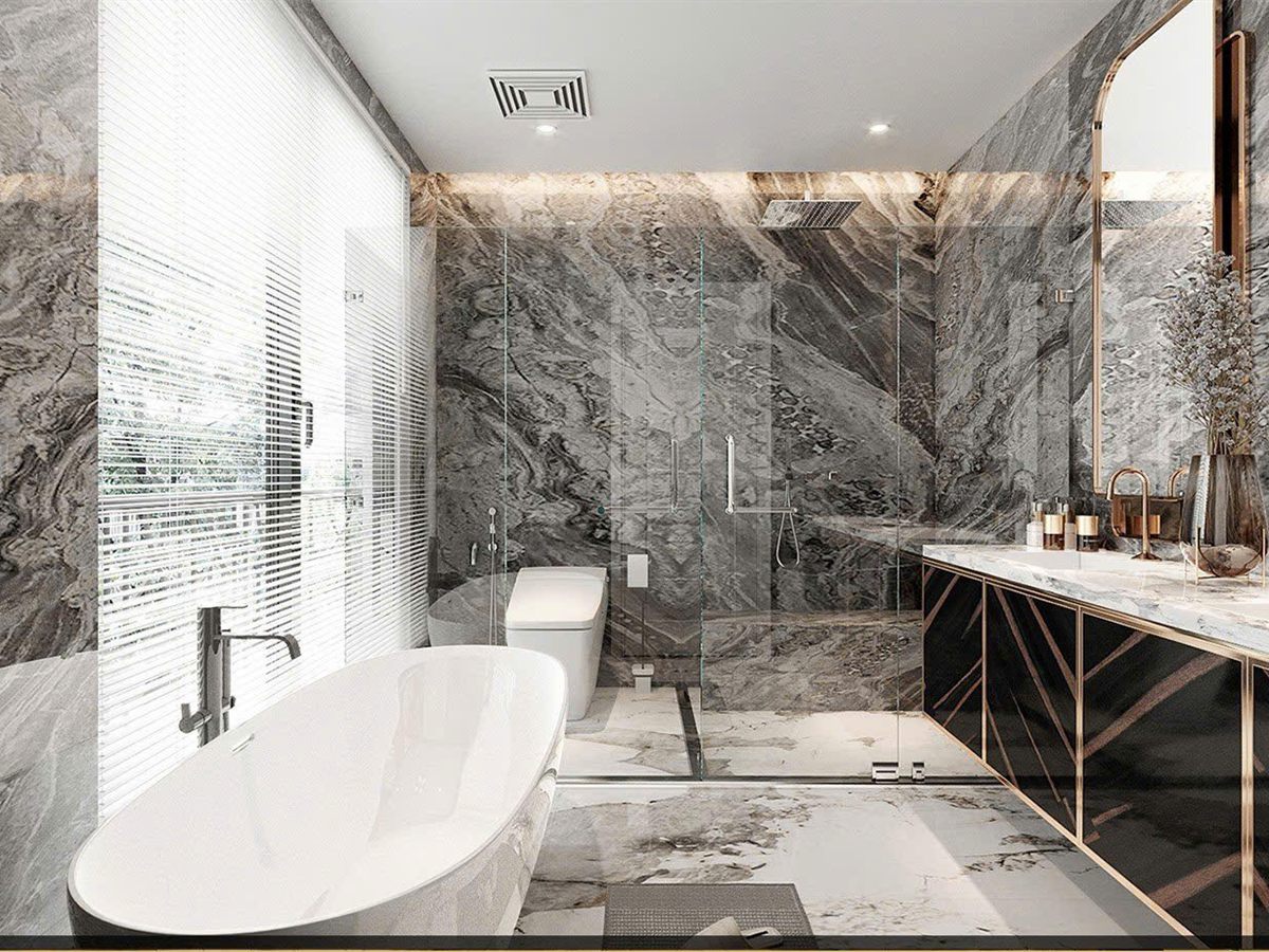 Phối cảnh WC master đá marble